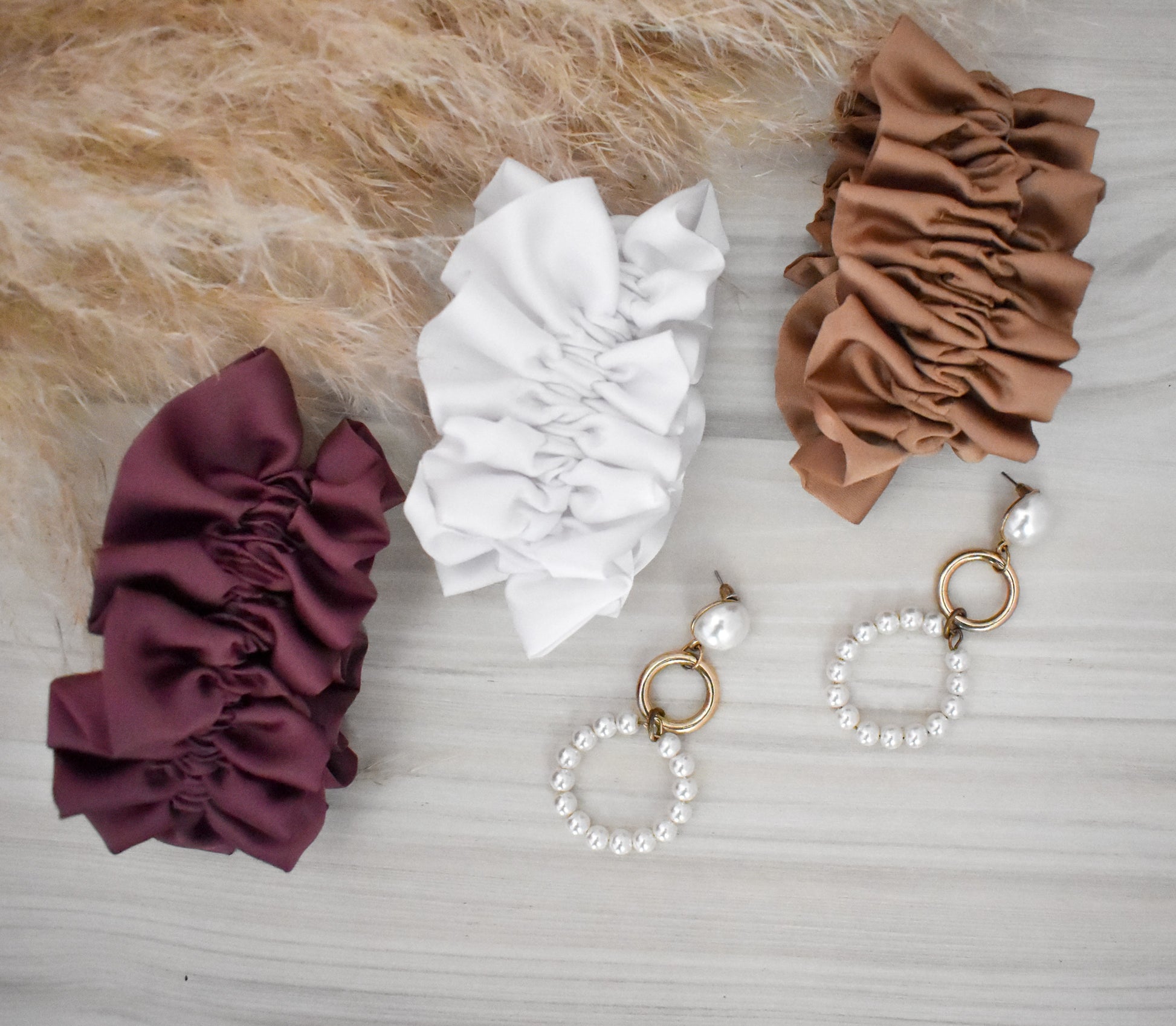 All Silk Mauritius - Ruffle Scrunchies